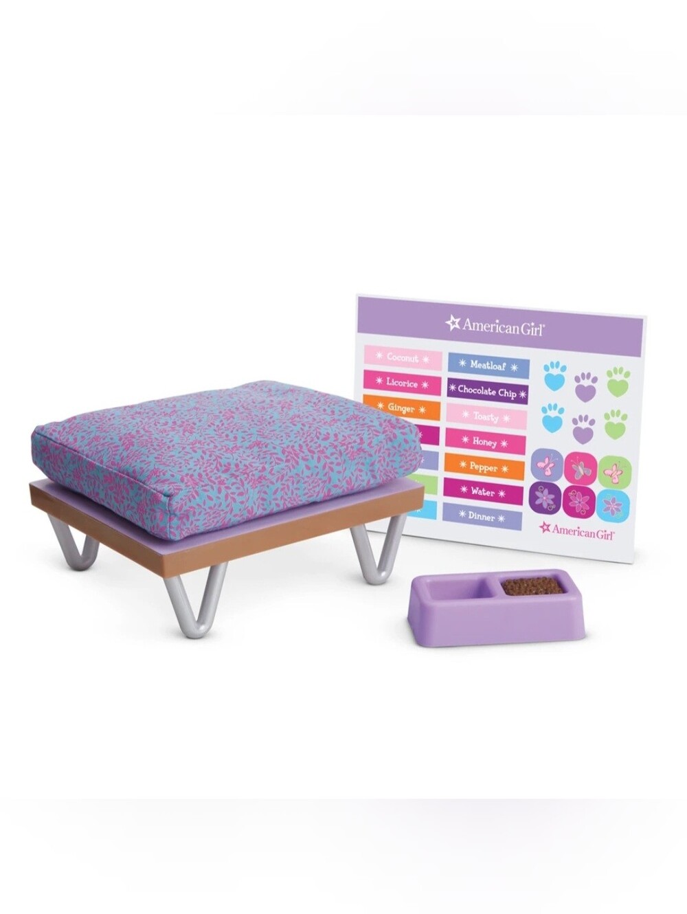 NIB American Girl 2013-2014 Retired Sleep and Snack Pet Bed Set